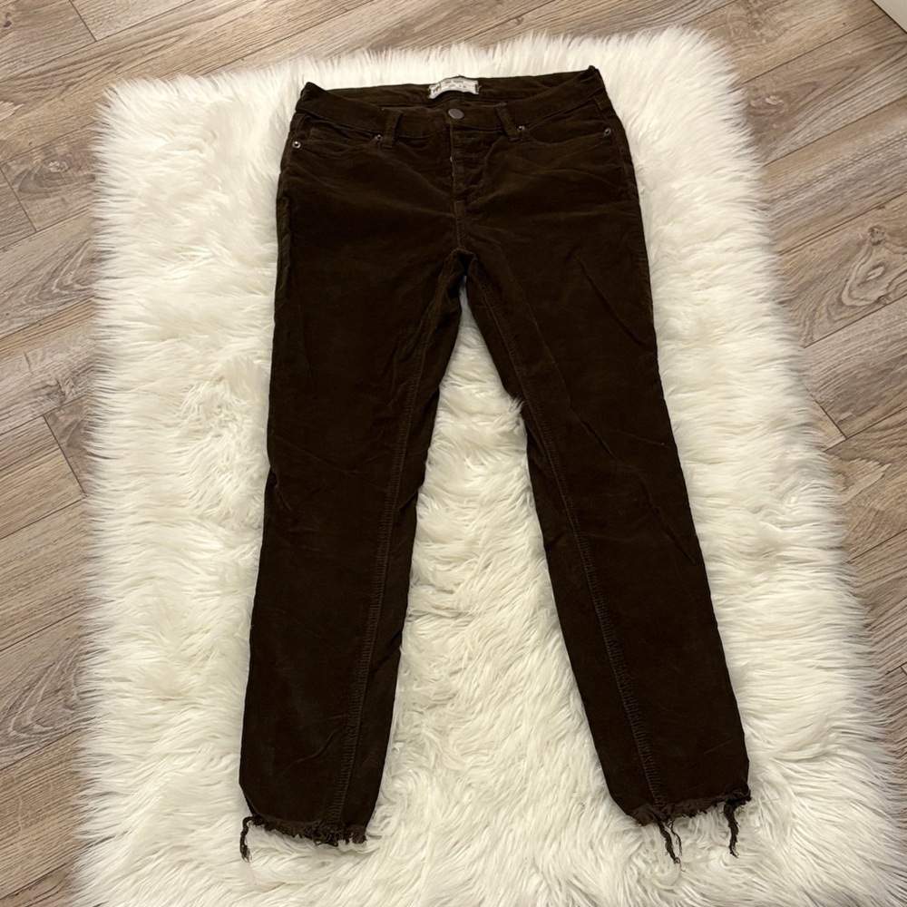 Free People Dark Brown Straight Leg Jeans